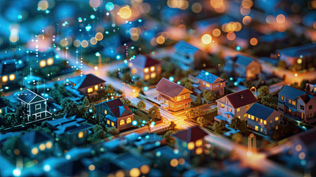 Miniature city at nightの素材