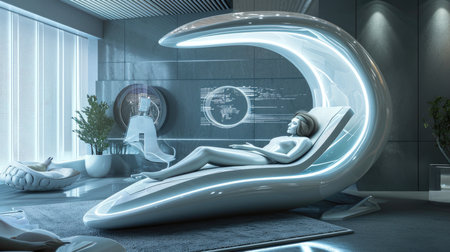 Futuristic interior design in a modern styleの素材