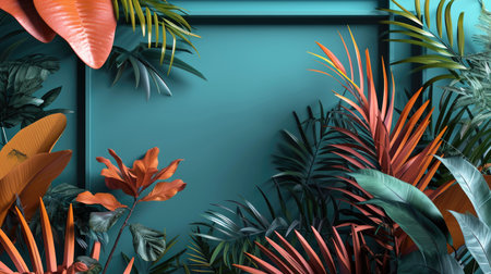 Tropical leaves backgroundの素材