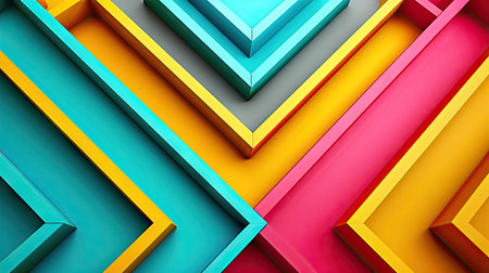 Abstract geometric background with overlapping multicolored elementsの素材