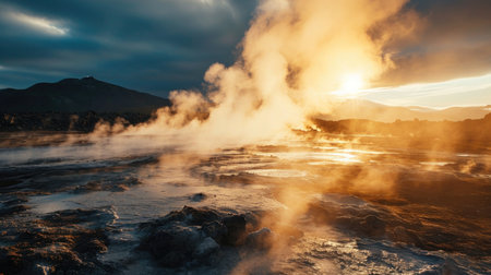 Strokkur geothermal area, Iceland, Europeの素材