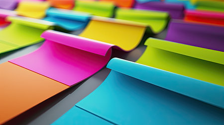 Colorful Sticky Notes in a Rowの素材