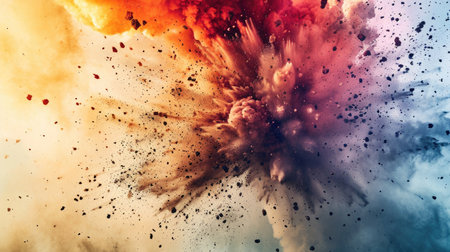 Explosion of colored powder. Abstract backgroundの素材