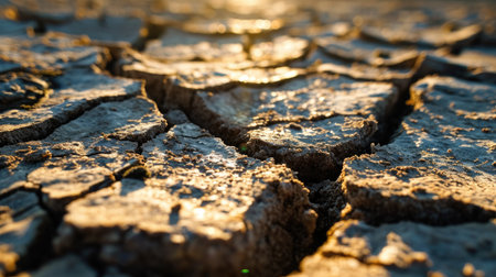 Dry and cracked earth background. Global warming and climate change conceptの素材