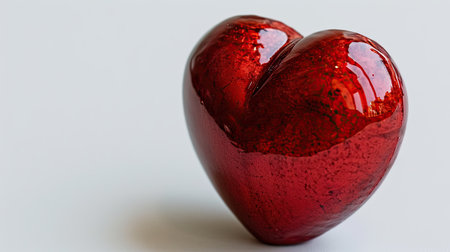 Red heart on a white background. Valentine's Day. Loveの素材