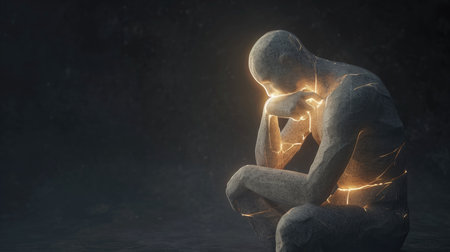 Man praying with his hands clasped in prayerの素材