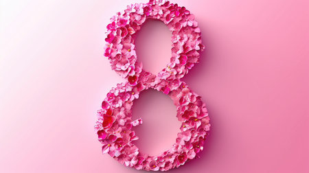 8 March International Women's Day background with pink hydrangea flowersの素材