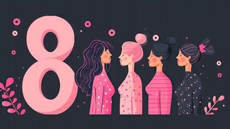 International Women's Day. 8th of Marchの素材