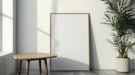 Mockup poster frame in interior backgroundの素材