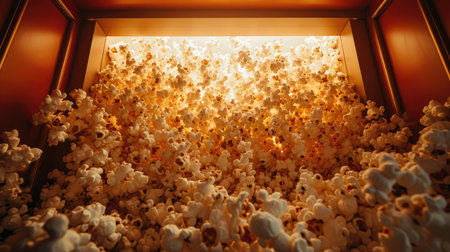 Cinema scene with popcorn in boxの素材