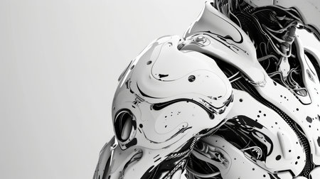 Shoulder of a white glossy humanoid robotの素材