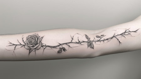 Tattoo art on woman hand, close-upの素材