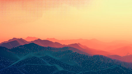 Landscape with mountains. Digital landscapeの素材