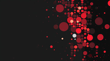 Abstract red dots on black backgroundの素材