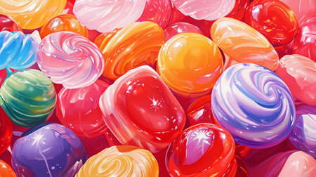 Colorful lollipops backgroundの素材