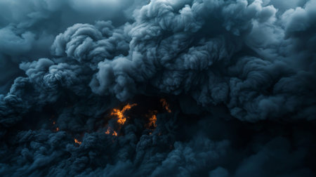 Illustration of a huge explosion with a lot of smokeの素材