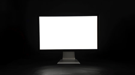 White screen on a black background in the darkの素材