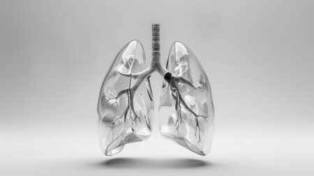 Lungs anatomy in white backgroundの素材