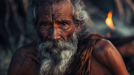 Sadhu in Kolkata, West Bengal, Indiaの素材