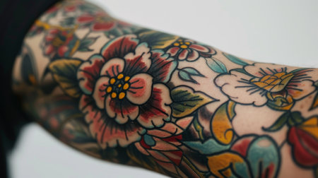 Tattoo art, close-up of a tattooed armの素材