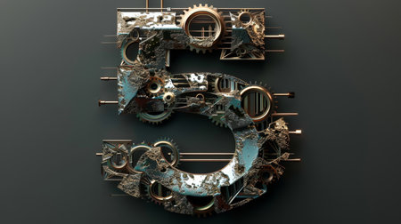 Mechanical alphabet made from gears and cogwheels.の素材