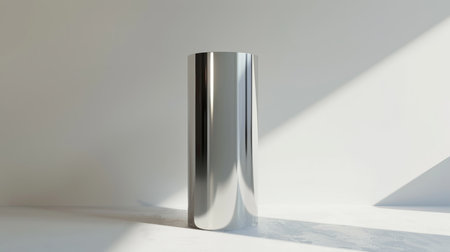 Stainless steel vase on white backgroundの素材