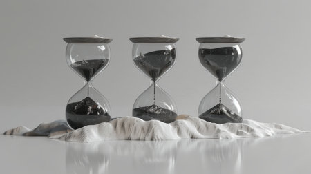 Hourglass on white background. Time conceptの素材