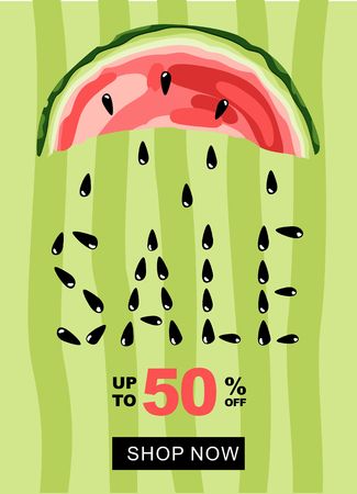 Summer sale banner with beautiful watermelon backgroundのイラスト素材