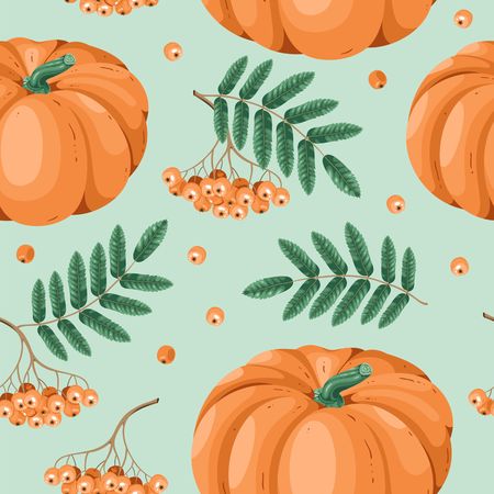 Autumn seamless pattern in vectorのイラスト素材