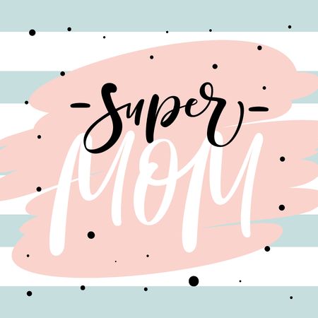 Mothers Day greeting card with modern brush calligraphy Vector illustration.のイラスト素材
