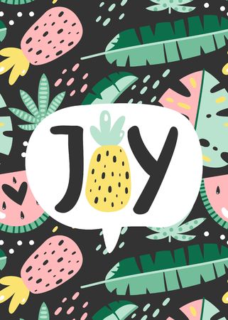 Joy phrase. Summer poster or greeting card.のイラスト素材