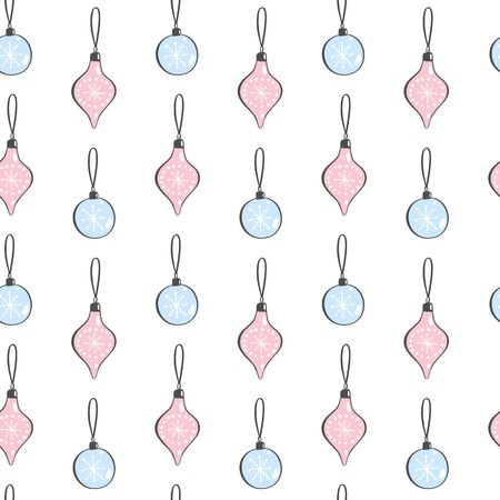 Cute seamless pattern with christmas ballsのイラスト素材