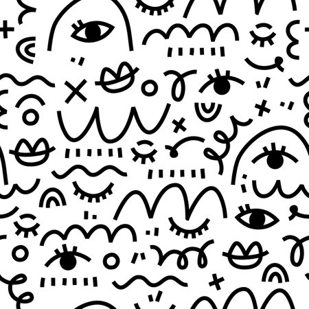 Seamless pattern with abstract shapes. Trendy design for fabric, wrapping paper, textile print, wallpaper.のイラスト素材