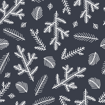 Seamless pattern with Christmas tree branchesのイラスト素材