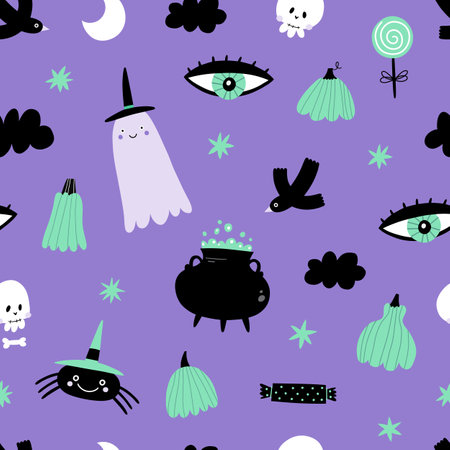 Halloween seamless pattern.のイラスト素材