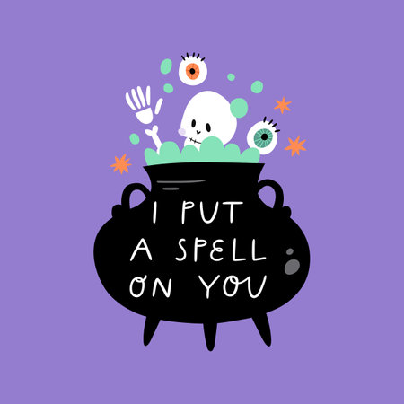Witch Cauldron With Magic Potion.のイラスト素材
