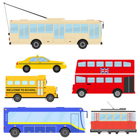 Illustration of a transport vehicles such as car 
 and bus.のイラスト素材