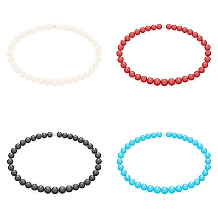Necklace of pearls, beads. Flat design, vector illustration vectorのイラスト素材
