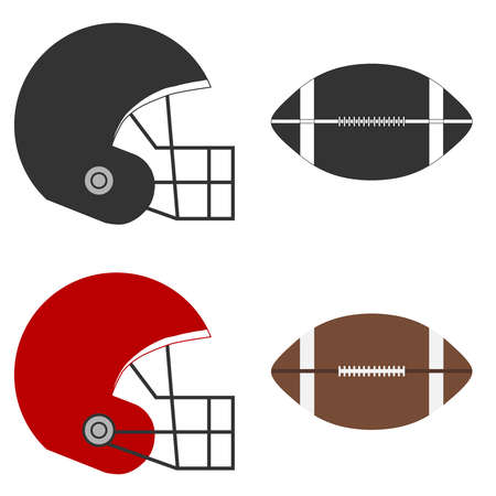 American football, helmet for the game of American football. Flat design, vector illustration, vector.のイラスト素材