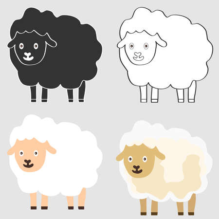 Cartoon lamb. Flat design, vector illustration, vector.のイラスト素材