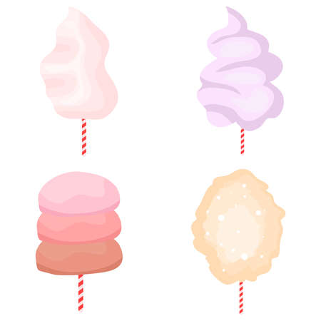 Cotton candy. Flat design, vector illustration, vector.のイラスト素材