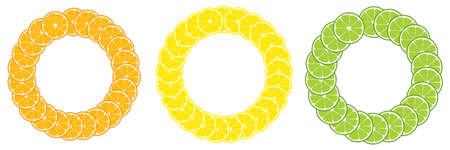 Sliced ??citrus. Flat design, vector illustration, vector.のイラスト素材