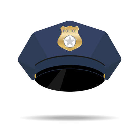 Police cap. Flat design, vector illustration, vector.