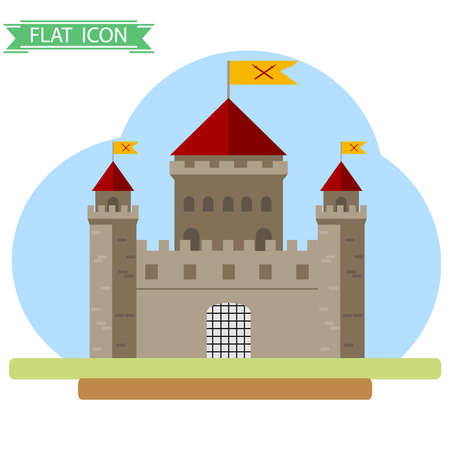 Old castle. Flat design, vector illustration, vector.のイラスト素材
