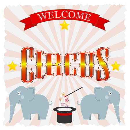 Circus poster. Flat design, vector illustration, vector.のイラスト素材
