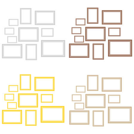 A set of picture frames. Flat design, vector illustration, vector.のイラスト素材
