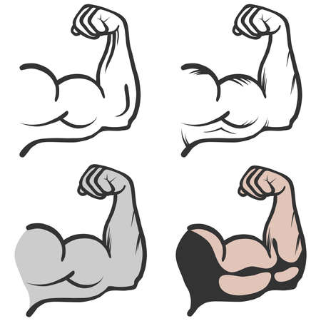 Biceps icon. Flat design, vector illustration, vector.のイラスト素材