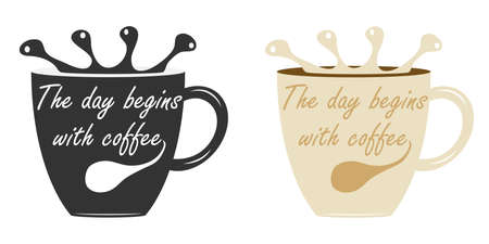 A cup of coffee. Flat design, vector illustration, vector.のイラスト素材