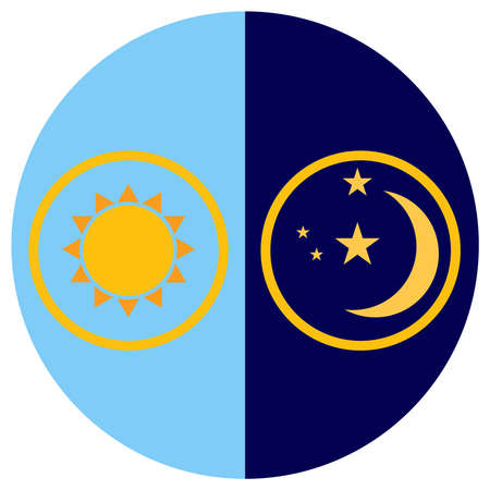 Icon of the day and night. Flat design, vector illustration, vector.のイラスト素材