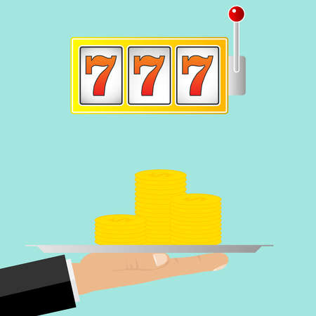 Win in the casino. Flat design, vector illustration, vector.のイラスト素材